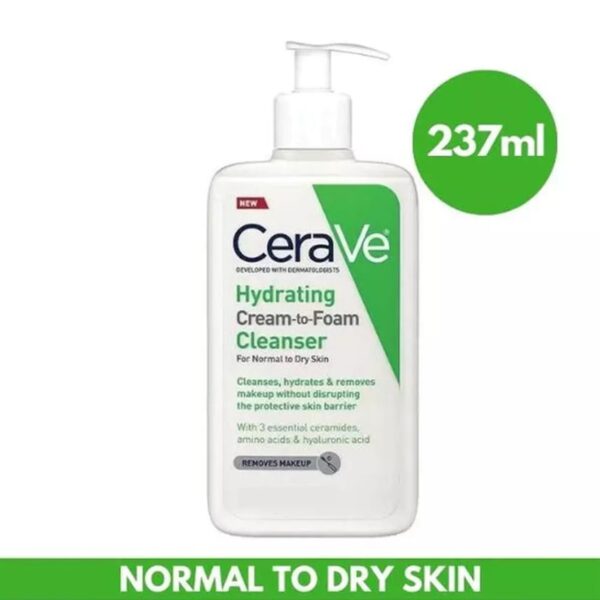 CeraVe hydrating cream to foam cleanser 237ml CERAVE SKIN RENEWING VITAMIN C SERUM (30ML)