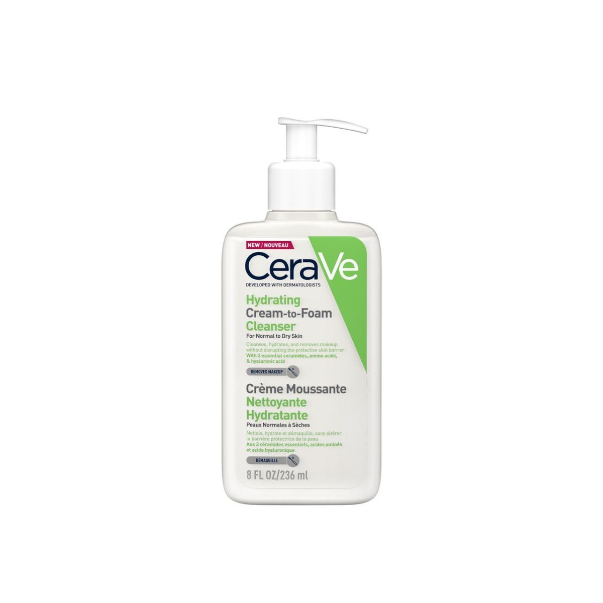 cerave hydrating cream to foam cleanser normal to dry skin 236ml CERAVE HYDRATING CREAM TO FOAM CLEANSER 355ML