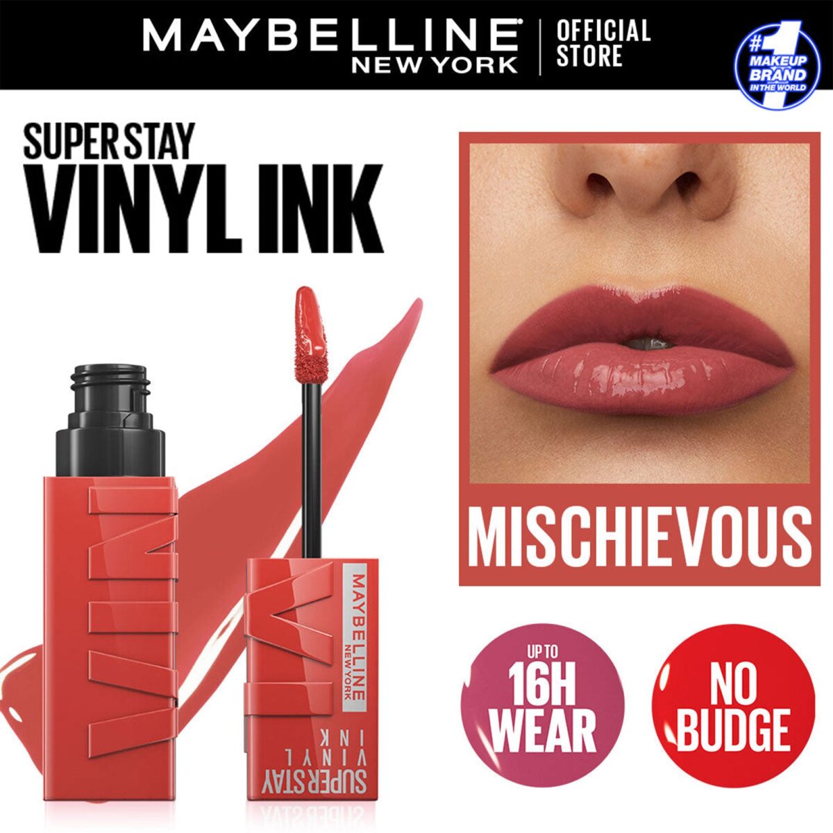 maybelline superstay vinyl ink liquid lipstick 60 mischievous 4 2ml 21 MAYBELLINE SUPER STAY LIP COLOR 60 RED HOT 42ML